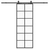 vidaXL Porta deslizante c/ conj. ferragens 76x205cm vidro ESG preto