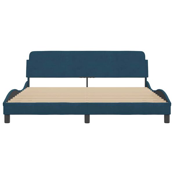 vidaXL Estrutura de cama com cabeceira Dover 180x200 cm veludo azul