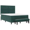 vidaXL Cama Box com colch&atilde;o Verde Escuro 140 x 190 cm Veludo