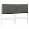 vidaXL Cabeceira estofada com cabeceira Branco e Cinza Claro 140 cm