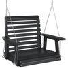 vidaXL Cadeira de baloi&ccedil;o com correntes de metal abeto maci&ccedil;o preto