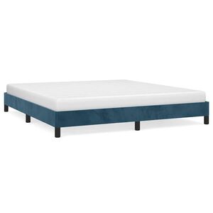 vidaXL Estrutura de cama sem colch&atilde;o 180x200 cm veludo azul-escuro
