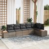 vidaXL Conjunto de Sof&aacute; de Jardim 6 pcs Cinzeto Polirattan