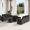 vidaXL Conjunto de Sof&aacute; de Jardim 9 pcs Preto Rattan Sint&eacute;tico