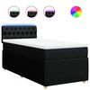 vidaXL Cama com molas/colch&atilde;o 90x190 cm tecido preto