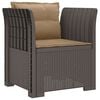 vidaXL Poltrona 1 Lugar com Almofadas Look Rattan PP Cinzento-claro