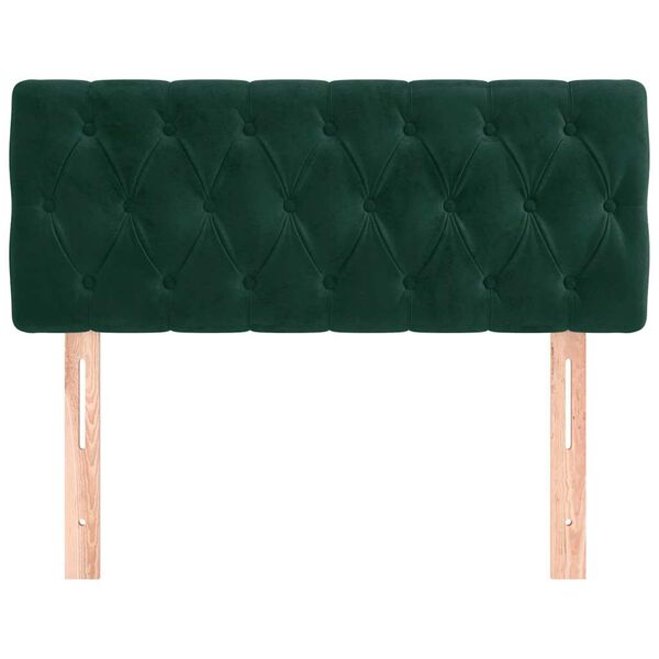 vidaXL Cabeceira de cama veludo 100x7x78/88 cm verde-escuro