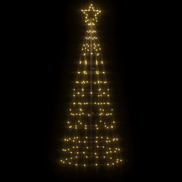 vidaXL Árvore de Natal LED com Spikes 220 LEDs Branco Quente 180 cm