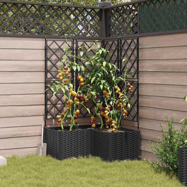 vidaXL Vaso de Jardim 3 pcs Preto 80 x 80 x 143 cm A&ccedil;o