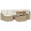vidaXL Conjunto de Sof&aacute; de Jardim com almofada 7 pcs bege e creme