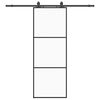 vidaXL Porta deslizante c/ conj. ferragens 76x205cm vidro ESG preto