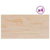 vidaXL Tampos de mesa retangulares 4 pcs 90x45x2,5 cm pinho maci&ccedil;o