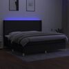 vidaXL Cama box spring c/ colch&atilde;o e LED 200x200 cm tecido preto