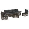 vidaXL Conjunto de Sof&aacute; de Jardim 7 unid. Cinzento vime PE