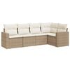 vidaXL 5 pcs conjunto de sof&aacute;s p/ jardim com almofad&otilde;es vime PE bege