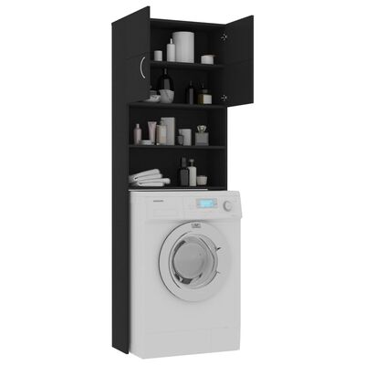 vidaXL Armário máquina de lavar roupa 64x25,5x190 cm aglomerado preto