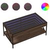 vidaXL Mesa de centro luzes LED Infinity 90x50x38 cm carvalho castanho