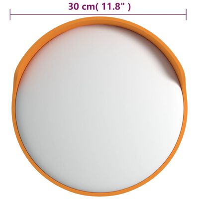vidaXL Espelho trânsito convexo exterior Ø30 cm policarbonato laranja