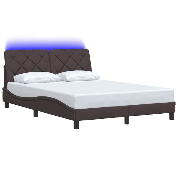 vidaXL Estrutura de cama com LED sem colch&atilde;o 140x200 cm tecido