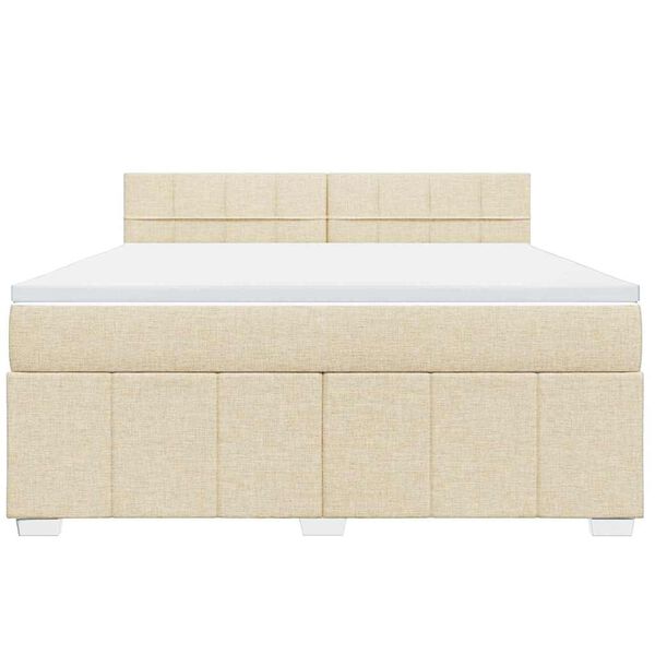 vidaXL Cama com molas/colch&atilde;o 180x200 cm tecido cor creme