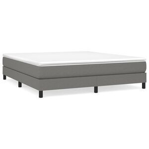 vidaXL Estrutura de cama com molas 180x200 cm tecido cinzento-escuro