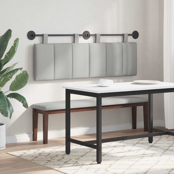 vidaXL Cabeceira Suspensa Riscas Cinza Nuvem 150 x 55 x 5 cm tecido