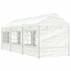 vidaXL Gazebo com telhado 6,69x2,28x2,69 m polietileno branco