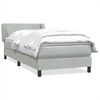 vidaXL Cama com molas/colch&atilde;o cinzento-claro 90x220 cm veludo