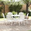 vidaXL Conjunto de Jantar para Jardim 7 pcs Branco Alum&iacute;nio