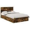 vidaXL Cama com Armazenamento Carvalho Defumado 120 x 200 cm