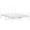vidaXL Estrutura de cama com cabeceira e p&eacute;s 140x200 cm metal branco