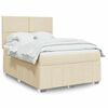 vidaXL Cama com molas/colch&atilde;o 140x190 cm tecido cor creme