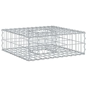 vidaXL Cama elevada de gabi&atilde;o 60 x 60 x 20 cm A&ccedil;o Galvanizado Prateado