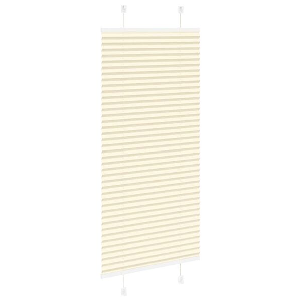 vidaXL Creme Plissada Cega 60x100 cm Largura Tecido 59,4 cm Poli&eacute;ster