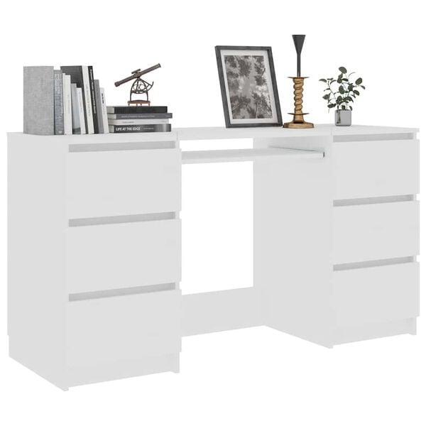 vidaXL Secretária 140x50x77 cm contraplacado branco