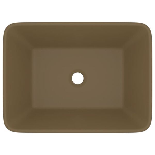 vidaXL Lavatório luxuoso 41x30x12 cm cerâmica creme mate