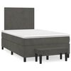 vidaXL Cama boxspring com colch&atilde;o 120x190 cm veludo cinzento-escuro