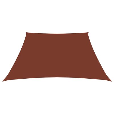 vidaXL Para-sol estilo vela tecido oxford trapézio 4/5x4 m terracota
