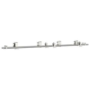 vidaXL Kit ferragens p/ porta deslizante 200cm a&ccedil;o inoxid&aacute;vel prateado