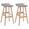 vidaXL Cadeiras de bar 2 pcs tecido cinzento-claro