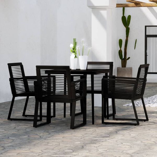 vidaXL 5 pcs conjunto de jantar para jardim preto