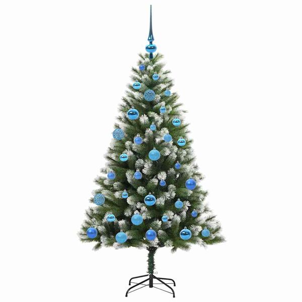 vidaXL &Aacute;rvore de Natal Artificial com Dobradi&ccedil;as e Neve Coberta 150 cm