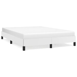 vidaXL Estrutura de cama 140x200 cm couro artificial branco