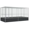 vidaXL Avi&aacute;rio com Extens&atilde;o Prata 418x207x212 cm A&ccedil;o