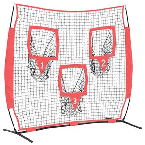 vidaXL Rede de pr&aacute;tica de basebol Preto 214,5 x 89,5 x 181 cm