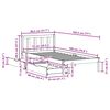 vidaXL Cama sem colchão 75x190 cm madeira de pinho maciça branco