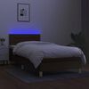 vidaXL Cama box spring c/ colch&atilde;o/LED 100x200cm tecido castanho-escuro