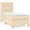vidaXL Cama com molas/colch&atilde;o 100x200 cm tecido cor creme