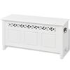 vidaXL Banco de arruma&ccedil;&atilde;o, estilo barroco, MDF branco