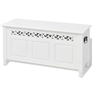 vidaXL Banco de arruma&ccedil;&atilde;o, estilo barroco, MDF branco